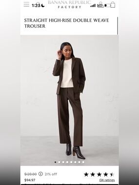 Banana Republic Factory Straight High-Rise Trouser in Dark Brown